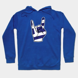 Rock On Greece // Greek Flag Rock Hand Hoodie